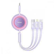 Кабель Baseus Bright Mirror 2 Series 3-in-1 (Micro USB+Lightning+Type-C) 100W (1.1m) purple (CAMJ010205)