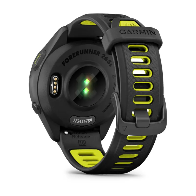 Garmin Forerunner 265S Black Bezel and Case w. Black/Amp Yellow S. Band (010-02810-03,010-02810-13)