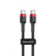Кабель Baseus Cafule Type-C to Type-C PD 2 60W (1m) red/black (CATKLF-G91)