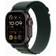 Apple Watch Ultra 2 GPS + Cellular 49mm Black Titan Case with Dark Green Alpine Loop - Large (MX4T3)