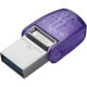 Накопичувач Kingston 128GB USB 3.2 Type-A Gen1 + Type-C DT microDuo 3C R200MB/s