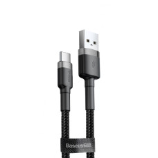 Кабель Baseus Cafule Type-C 3A (1m) gray/black (CATKLF-BG1)
