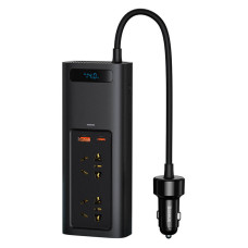 Автомобільний перетворювач напруги BASEUS In-car Inverter 150W (220V EU / CN) | 2Sockets EU / CN 220V, 1USB / 1Type-C, 0.4m (CRNBQ-A01)