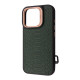 Чохол Kajsa Snake Pattern with Magnetic Ring iPhone 16 Pro Max olive (59669)