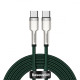 Кабель Baseus Cafule Metal Type-C to Type-C 100W (2m) green (CATJK-D06)