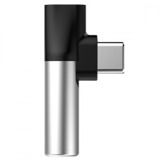 Перехідник AUX Baseus L41 Type-C to Type-C + 3.5mm silver/black (CATL41-S1)