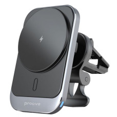 Автомобільний тримач з Бездротовим ЗП Proove Square Magnetic PRO 15W metal gray (WHSP15010004)